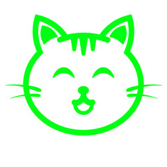 green cute smile cat