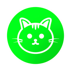 green cat circle icon