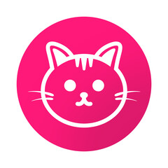 pink cat circle icon