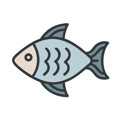 Blue stylized fish on black background vector illustration