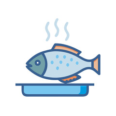 Freshly Cooked Fish Ready to Eat Icon
