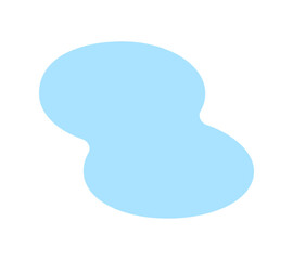 シンプルでおしゃれな水色の抽象的な形 -  あしらい･フレーム･背景の液体シェイプ素材