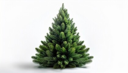 green christmas tree isolated on white