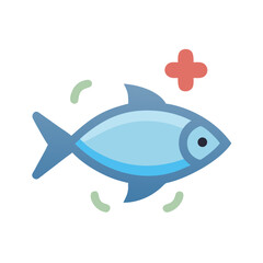 Fish icon vector illustration on a black background