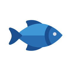 Isolated flat design illustration of a blue fish