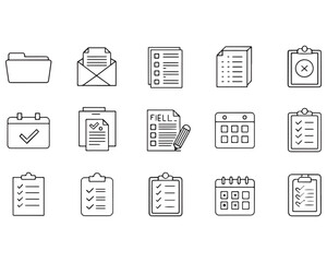 Document Line Icons. Editable Stroke. Contains such icons as Agreement, Certificate, Config, Data, E-Mail, File, Report, Resume.
