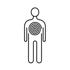 Simple Outline of a Human Figure with Target Symbol