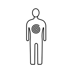 Simple Outline of a Human Figure with Target Symbol