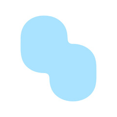 シンプルでおしゃれな水色の抽象的な形 -  あしらい･フレーム･背景の液体シェイプ素材