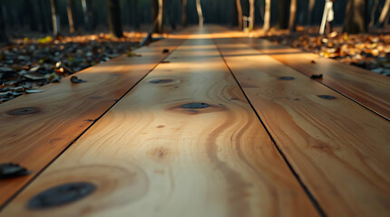 Serene Forest Path Wooden Walkway Texture Image