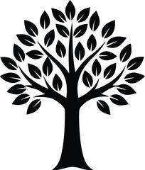 Fototapeta premium vector tree silhouette with leaves