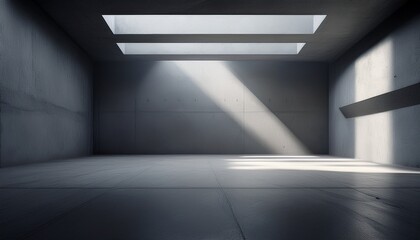 Obraz premium abstract empty concrete room with dramatic light and shadows