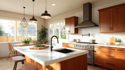 Warm and inviting kitchen in a cozy home  long title Spacious and well designed kitchen with rich