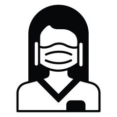 Vector Design Of Masked Woman For Safety