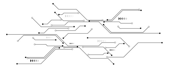Vector technology background with crossed lines and dots.
