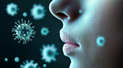 Close-up imagery showcasing the human nose.