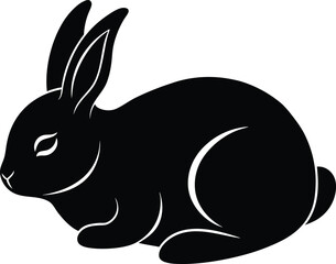 black rabbit vector illustration