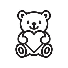  a vector illustration of a teddy bear with holding a heart