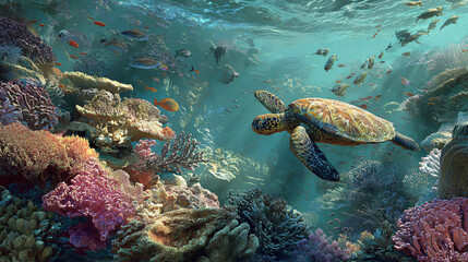 Obraz premium underwater exploration of