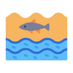 Simple illustration of fish in water scene