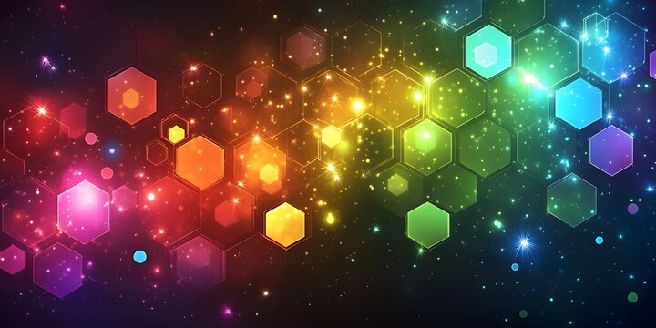 Colorful abstract design with hexagonal shapes