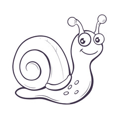Snail line art vector clipart illustration