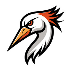 Obraz premium Crane head mascot logo design vector