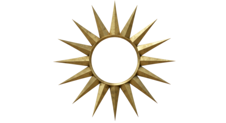 Isolated Golden Sunburst Frame