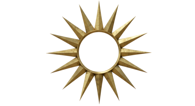 Isolated Golden Sunburst Frame
