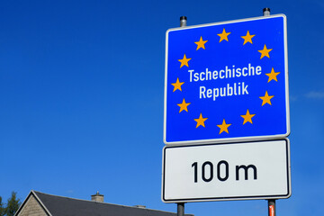 Schild Tschechische Republik 100 m