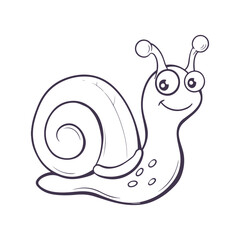 Snail line art vector clipart illustration