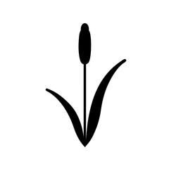 Cattail Design Vector Icon Simple and Clean