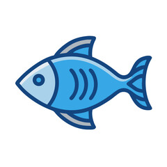 Obraz premium Blue fish illustration on a black background