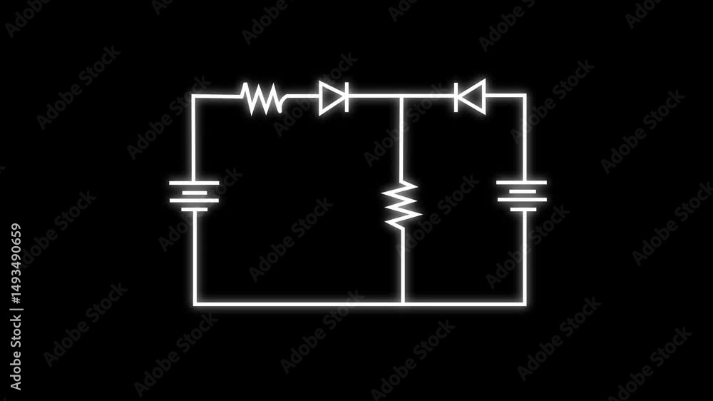 Poster animation spreading electrical conduit pipe, circuit board concept overlay video with alpha channel 