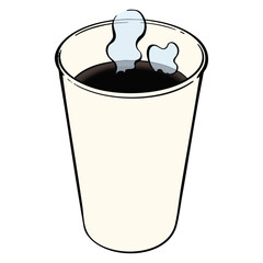 手書き_ホットコーヒー_ベクター素材_01