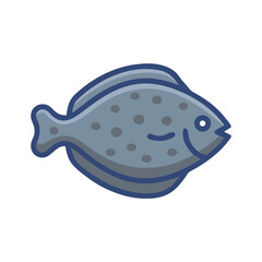 Illustration of a blue spotted fish icon style