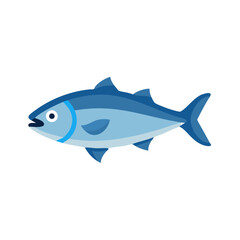 Isolated vector illustration of a stylized blue fish