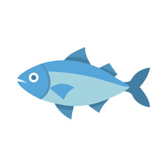Simple flat illustration of a blue tuna fish