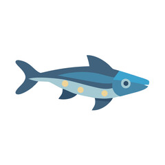Stylized blue fish vector on black background