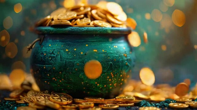 Traditional St. Patrick's Day cauldron Patrick is full of gold