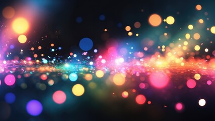 Obraz premium Colorful lens flare bokeh with an abstract blurred background.