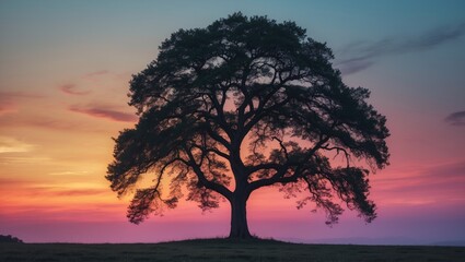 Fototapeta premium gorgeous evening sky alongside a tree outline