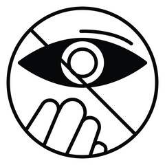 Prohibited Eye Contact Medical Warning Vector Icon