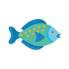 Flat vector illustration of a cute spotted fish