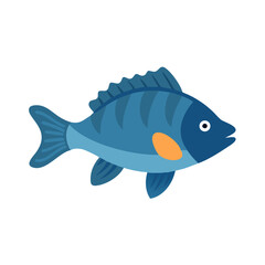 Cartoon fish illustration on a black background