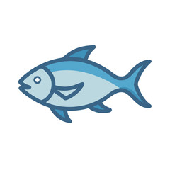Simple stylized fish icon on a black backdrop