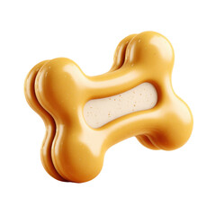 Close-up of a modern bone-shaped chew toy with a easy-to-clean design for dogs made from durable safe materials in a neutral color on a white background