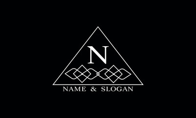 Vector logo design template with initial N. Monogram design for business sign, label, badge and more