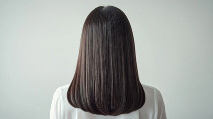 Naklejka premium Back View of a Person with Long, Straight Hair