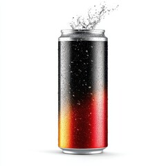 Refreshing Energy Drink Can Isolated on White Background